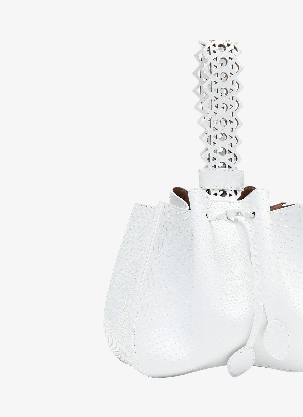 ROSEMARIE PYTHON +VIENNE STRAP OPTICAL WHITE ALAÏA WHITE  ROSEMARIE PYTHON +VIENNE STRAP OPTICAL WHITE